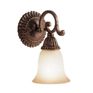 Kichler 5214TZG Transitional Wall Sconce 1 Light Fixture Tannery Bronze w/ Gold Accent