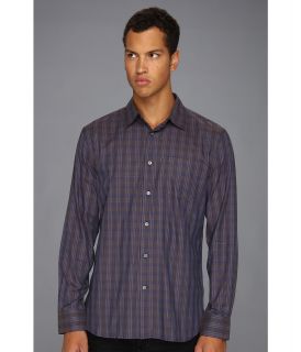 John Varvatos Star U.S.A. Luxe Slim Fit Blue Plaid Shirt Mens T Shirt (Blue)