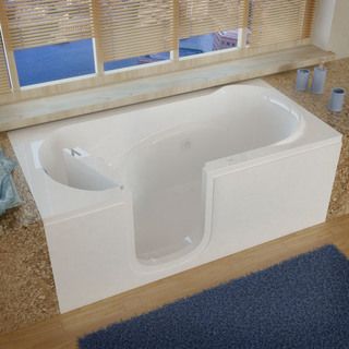 Mountain Home 30x60 Left Drain White Whirlpool Jetted Step In Bathtub