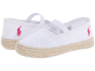 Ralph Lauren Layette Kids Bowman Girls Shoes (White)