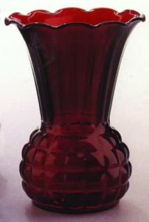 Anchor Hocking Royal Ruby 9 Crimped Flared Vase   Dark Red,Depression Glass