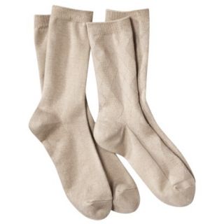Merona Womens 2 Pack Rayon Crew Socks   Beige Nude One Size Fits Most