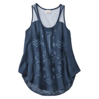 Mossimo Supply Co. Juniors Knit to Woven Tank   Banner Blue L(11 13)