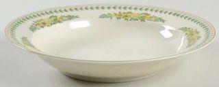 Baronet Greenbriar Rim Soup Bowl, Fine China Dinnerware   Yellow Bow&Flowers,Gre
