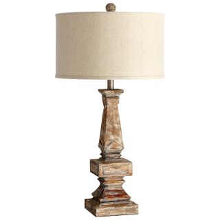 Cyan Design Tashi Aged White Wood Traditional Table Lamp (Parsons WhiteOn/off Switch with dimmer on cordSolid Wood baseSetting IndoorFixture finish Aged WoodRequires one (1) 100 Watt bulb type A (Not included)Dimensions 32.25 inches tall x 17 inches d