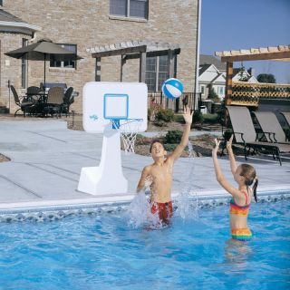 Basketball Hoop: PoolSport Portable Pool Basketball/Volleyball Set
