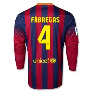 Nike Barcelona 13/14 FABREGAS LS Home Soccer Jersey