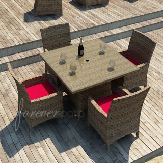 Forever Patio Cypress 5 Piece Square Patio Dining Set Spectrum Mushroom with