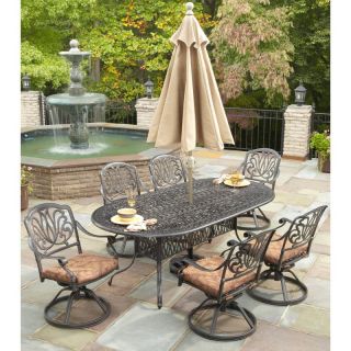 Home Styles Floral Blossom Patio Dining Set   Seats 6 Multicolor   5558 345
