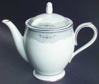 Noritake Metarie Teapot & Lid, Fine China Dinnerware   Remembrance Ii, Florals,S