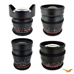 Rokinon Sony Alpha 4 Cine Lens Kit (14mm T3.1, 24mm T1.5, 35mm T1.5, 85 mm T1.5)