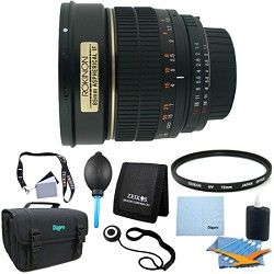 Rokinon 85mm f/1.4 Aspherical Lens for Canon DSLR Cameras   Lens Kit Bundle