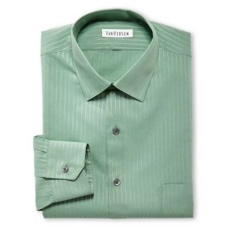 Van Heusen Satin Stripe Dress Shirt, Green, Mens