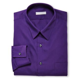 Van Heusen Poplin Fitted Dress Shirt, Purple, Mens