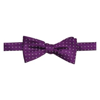 Stafford Pre Tied Dotted Silk Bow Tie, Berry, Mens