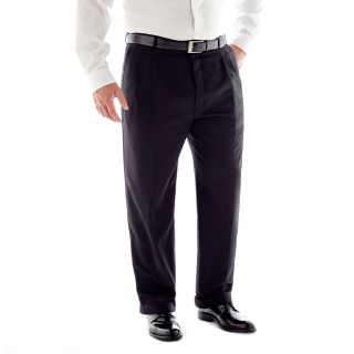 Stafford Travel Pleated Suit Pants  Big and Tall, Black, Mens