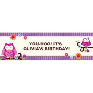 Owl Blossom Personalized Birthday Banner
