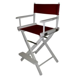 Directors Chair: Burgundy Cntr Height Directors Chair White