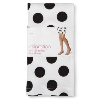 Xhilaration Girls Seamless Polkadot Bike Short Legging   White S/M