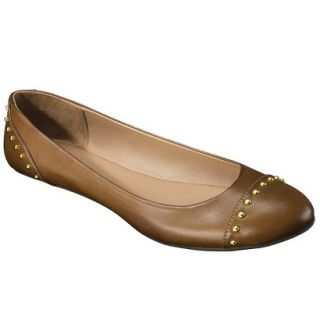 Womens Merona Madeline Studded Ballet Flat   Tan 9