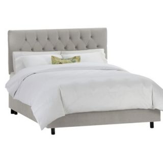 Skyline Full Bed: Skyline Furniture Edwardian Upholstered Velvet Bed   Light