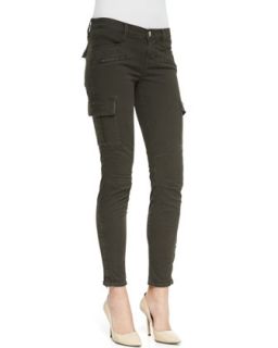 Womens Grayson Skinny Luxe Twill Cargo Pants, Mantis   J Brand Jeans
