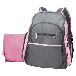Fisher Price Ripstop Diaper Bag Backpack   Grey/Pink