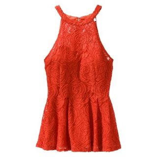AMBAR Womens Woven Lace Top   Red Hot Lips L