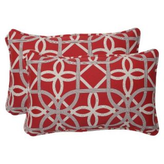 Outdoor 2 Piece Rectangular Throw Pillow Set   Red/Brown Keene