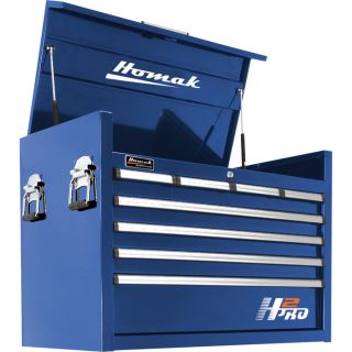 Homak H2PRO 36 Inch 8 Drawer Top Tool Chest   Blue, 35 1/4 Inch W x 21 3/4 Inch