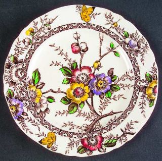 Alfred Meakin Medway Decor Dark Brown/Multicolor Bread & Butter Plate, Fine Chin