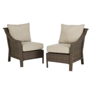 Threshold Rolston Wicker Outdoor Patio Sectional Left and Right Arm Chairs