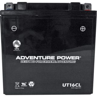 UPG Dry Charge Sports Battery   AGM type, 12V, 19 Amp, Model UT16CL