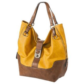 Mossimo Tote Handbag with Gusset   Brown/Gold Yellow