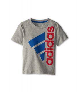 adidas Kids Bold Performance Tee Boys Short Sleeve Pullover (Gray)