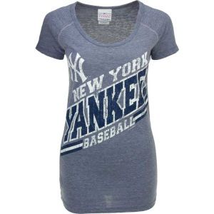New York Yankees 5th & Ocean MLB Womens Scoop Logo Raglan T Shirt