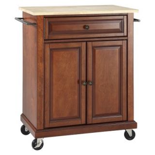 Kitchen Cart: Crosley Wood Top Portable Kitchen Cart   Red Brown (Cherry)