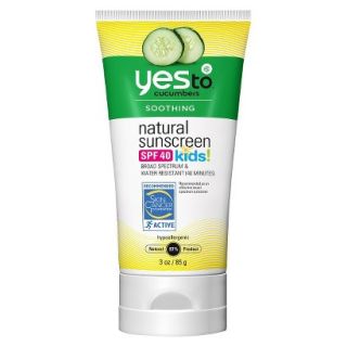 Yes To Cucumbers Natural Sun Kids SPF 40   3 oz