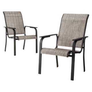 Outdoor Patio Furniture Set: Threshold 2 Piece Sling Swivel Chair, Linden
