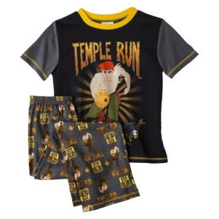 Temple Run Boys 2 Piece Short Sleeve Pajama Set   Gray M