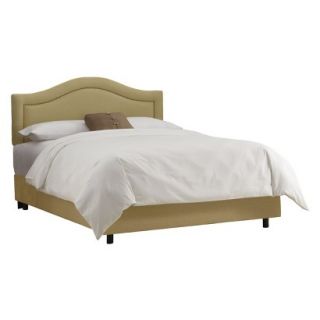 Skyline King Bed: Skyline Furniture Merion Inset Nailbutton Bed   Sandstone