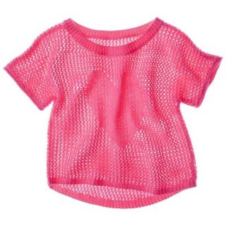 Cherokee Girls Open Knit Top   Dazzle Pink L