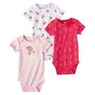 Just One YouMade by Carters Newborn Girls 3 Pack Bodysuit   Pink 3 M