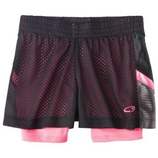 C9 by Champion Girls 2 Fer Mesh Short   Ebony L