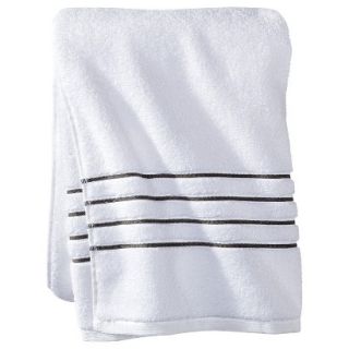 Fieldcrest Luxury Bath Towel   White/Gray Stripe