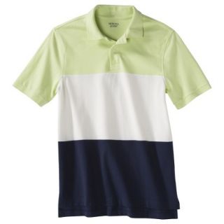 Mens Classic Fit Colorblock Polo Shirt Navy white yellow XXL