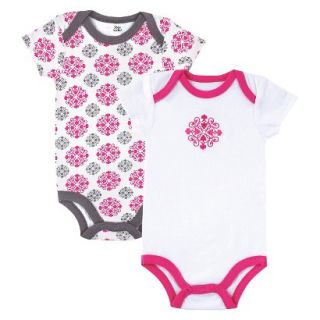 Yoga Sprout Newborn Girls 2 Pack Bodysuit   Grey/Pink 3 6 M