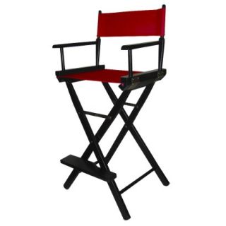 Directors Chair: Bar Height Directors Chair   Black Frame, Red Canvas