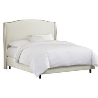 Skyline Full Bed: Skyline Furniture Palermo Nailbutton Wingback Linen Bed   Talc