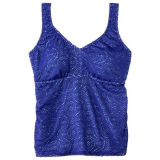 Womens Plus Size Crochet Tankini Swim Top   Cobalt Blue 16W